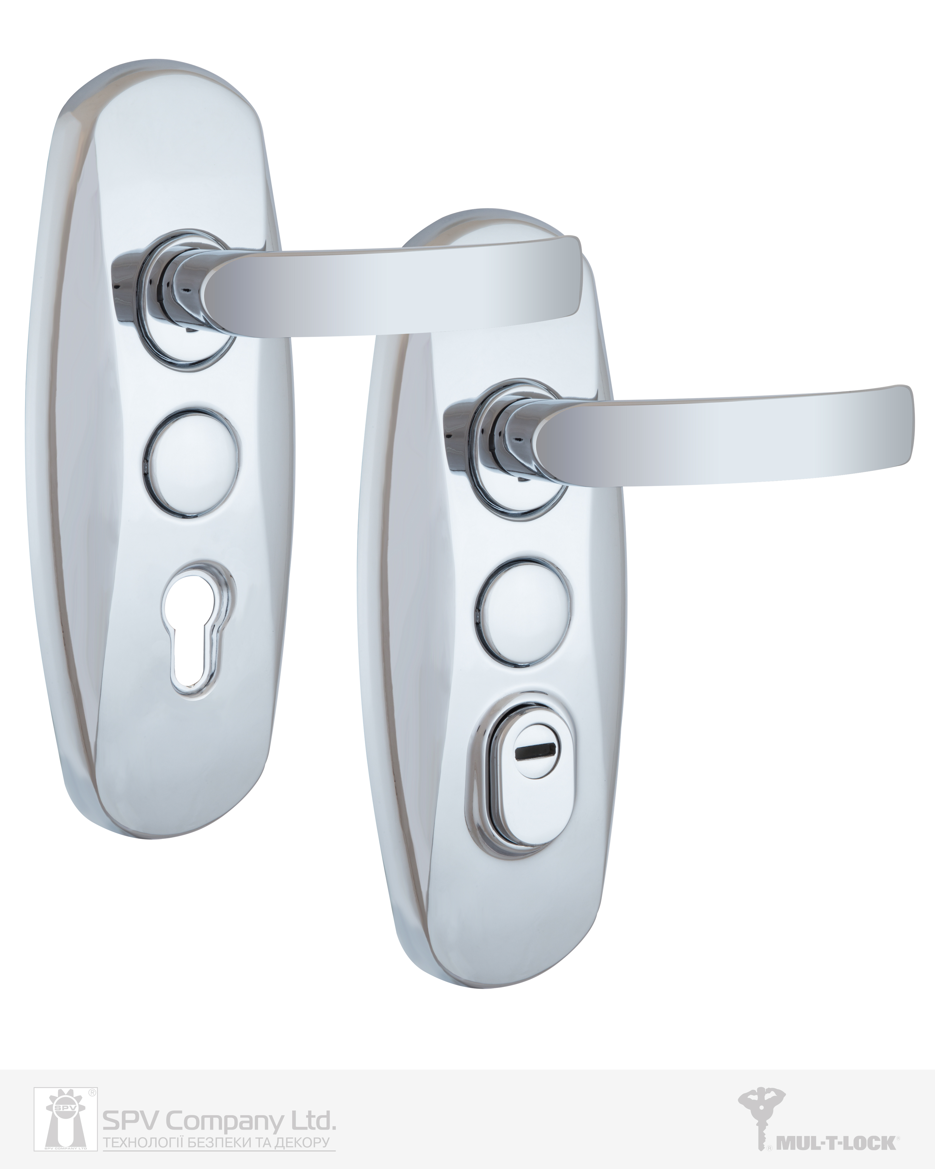 Фото Фурнітура захисна MUL-T-LOCK PLATINUM SH300 mov-mov DIN PLATE 85/90мм Хром_полірований   50-55мм 3клас Platinum NICKEL_CHROME Комплект в інтернет-магазині locksmaster.com.ua