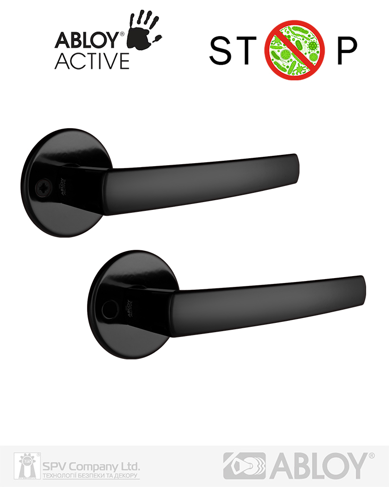 Фото Ручка дверна ABLOY POLARITA 16/001 mov-mov FIN ROUND   Фарба_чорна_ACTIVE 40мм наскрізь Polarita ZN_MUS Комплект в інтернет-магазині locksmaster.com.ua