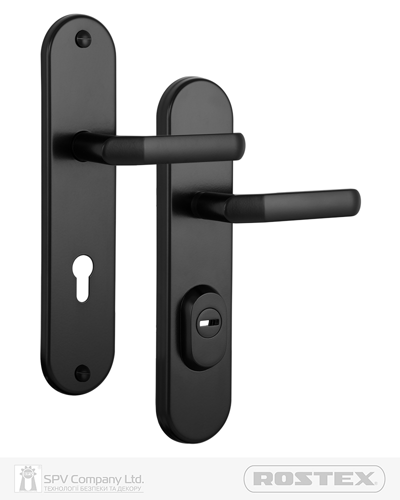 Фото Фурнітура захисна ROSTEX UNIVERSAL_PLUS R mov-mov DIN PLATE 85мм Фарба_чорна   38-55мм 3клас   BLACK_MAT   в інтернет-магазині locksmaster.com.ua