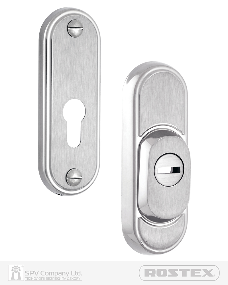 Фото Протектор ROSTEX   DECOR R3 DIN PLATE 22мм 38-45мм Хром_мат 3клас CR_MAT     Комплект в інтернет-магазині locksmaster.com.ua