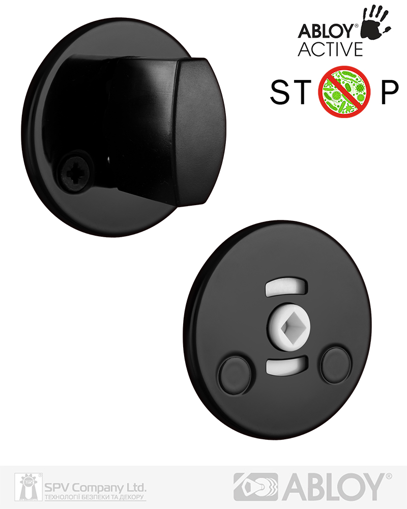 Фото Щиток ABLOY   LH001   WC_FIN ROUND   Фарба_чорна_ACTIVE 40мм наскрізь   FE_MUS Комплект, шток 5мм в інтернет-магазині locksmaster.com.ua