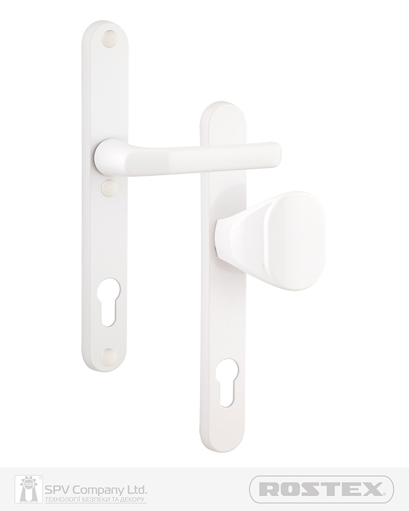 Фото Фурнітура захисна ROSTEX PROFILE Z fix-mov PZ PLATE 92мм Фарба_біла   58-61мм   Ovalne/Baryt WHITE Комплект в інтернет-магазині locksmaster.com.ua