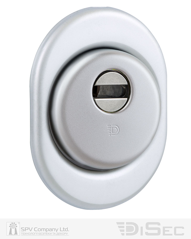 Фото Протектор DISEC   SFERIK BD+ DIN OVAL 25мм   Нікель_сатин 3клас S     Зовнішній в інтернет-магазині locksmaster.com.ua