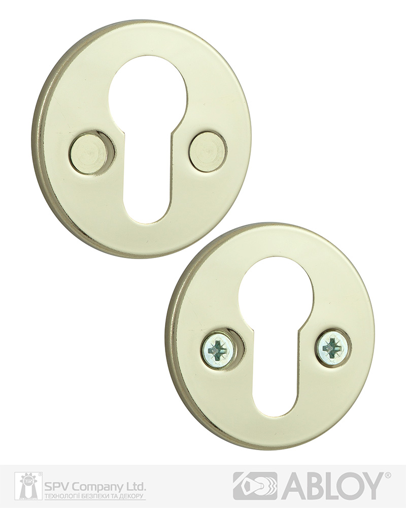 Фото Щиток ABLOY   LH001   PZ_FIN ROUND   Лак_золотистий 40мм наскрізь   FE_KULA Комплект в інтернет-магазині locksmaster.com.ua