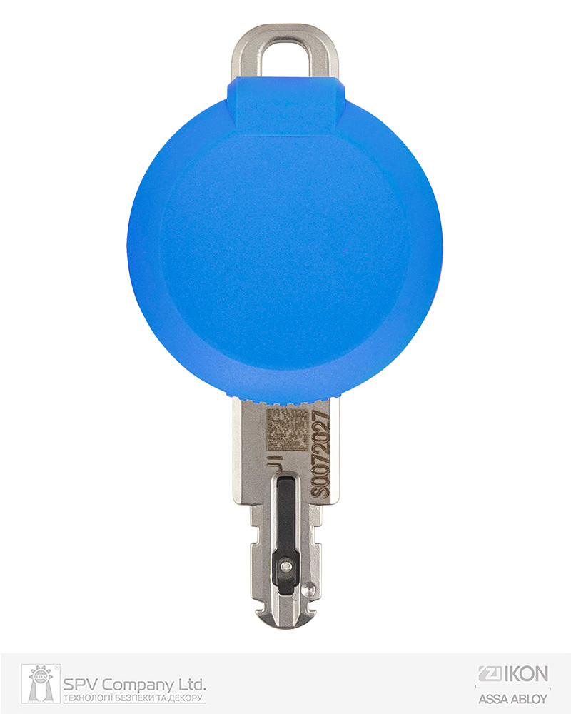 Фото Ключ IKON e-CLIQ 1KEY   27мм VERTICAL CLIQ_GO Bluetooth з кнопкою   15мм       BLUE в інтернет-магазині locksmaster.com.ua