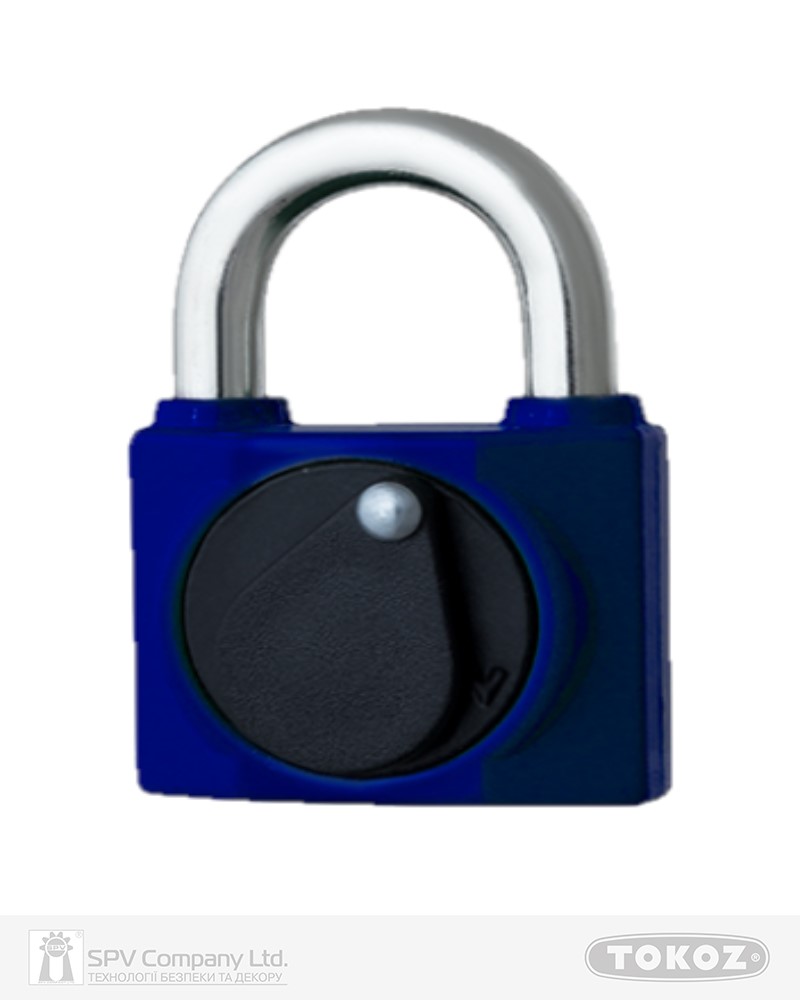 Фото Замок висячий TOKOZ 800/40L       2KEY TK2_M NR_shackle 23мм 7мм PB синій в інтернет-магазині locksmaster.com.ua
