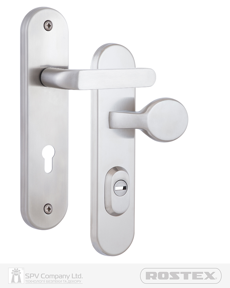 Фото Фурнітура захисна ROSTEX *SOLID-PRO+ F fix-mov DIN PLATE 90мм Нерж.сталь_мат 13мм 56-70мм 4клас Slza/Solid NEREZ_MAT Комплект в інтернет-магазині locksmaster.com.ua