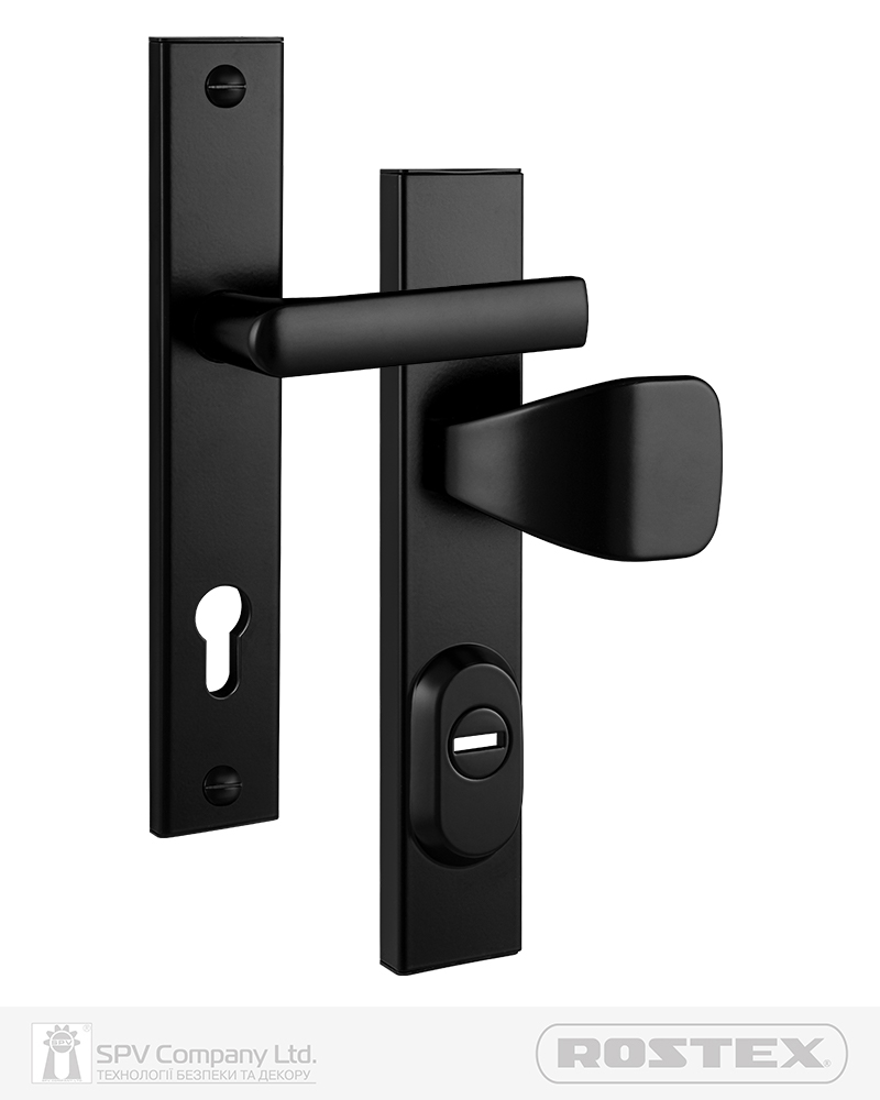 Фото Фурнітура захисна ROSTEX R1/R4 R fix-mov DIN PLATE 72мм Фарба_чорна 22мм 38-55мм 3клас Hranate/804 BLACK_MAT Комплект в інтернет-магазині locksmaster.com.ua