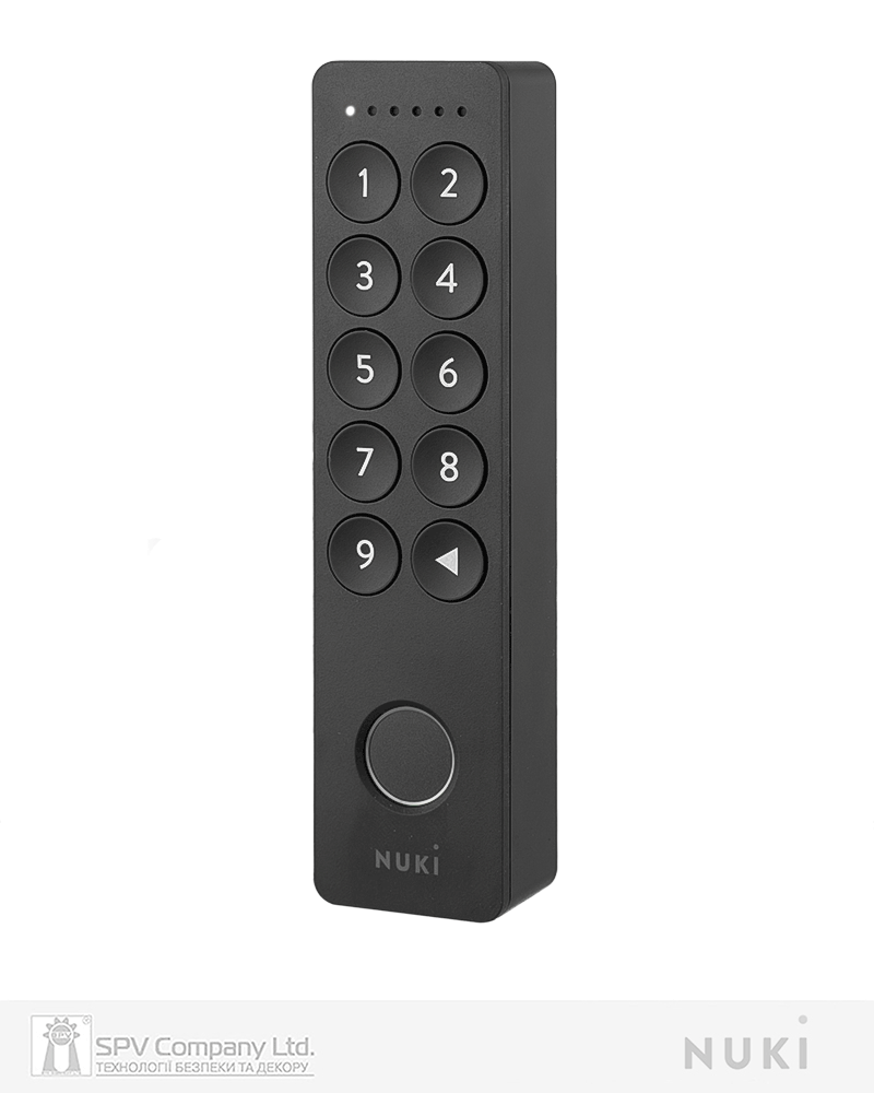 Фото Зчитувач електронний  NUKI Keypad 2.0 з Fingerprint чорний доступ за відбитком пальця + код в інтернет-магазині locksmaster.com.ua