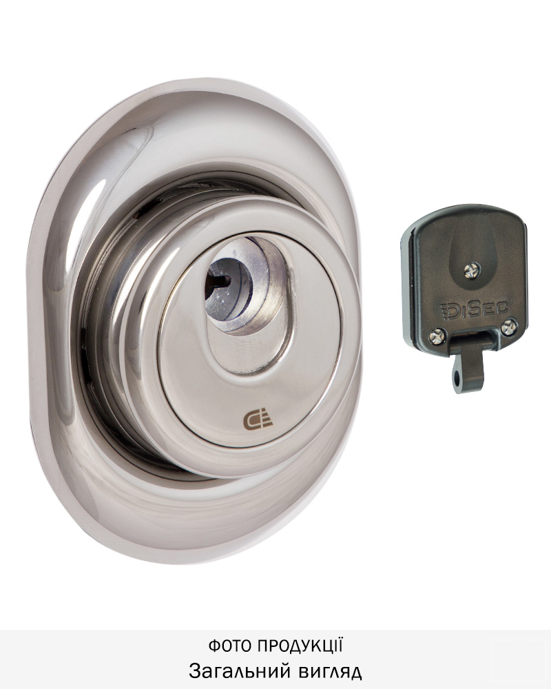 Фото Протектор DISEC MAGNETIC_3G   3G8FM OMEGA OVAL 20мм   Хром_полірований 3клас C 3KEY KM0P3G Зовнішній в інтернет-магазині locksmaster.com.ua