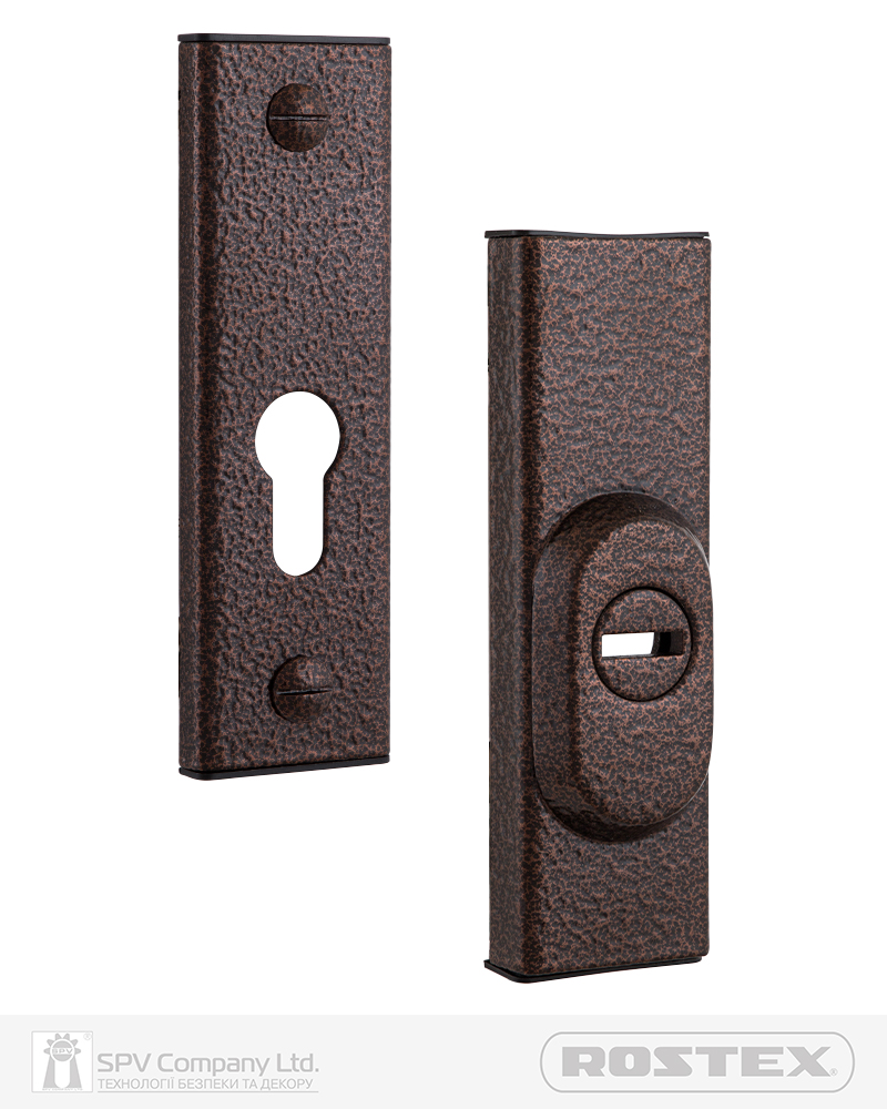 Фото Протектор ROSTEX   R1/R4 R3 DIN PLATE 22мм 38-55мм Фарба_коричнева_антік 3клас BROWN     Комплект в інтернет-магазині locksmaster.com.ua