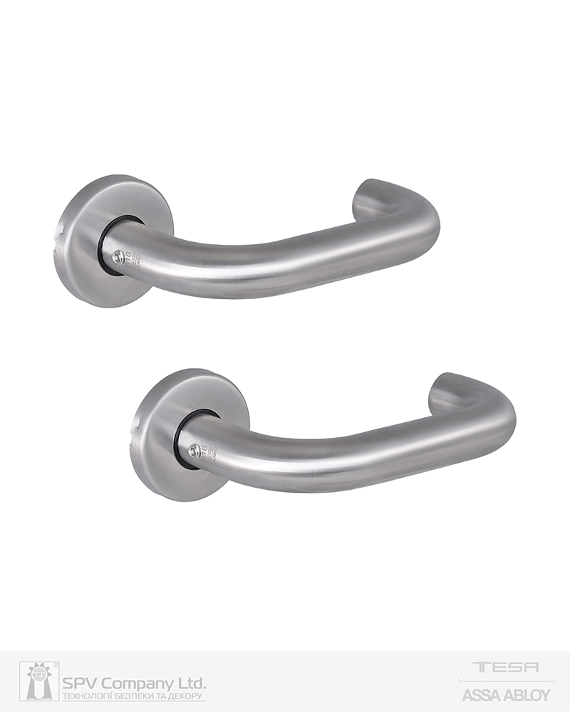 Фото Ручка дверна TESA SENA   ROUND mov-mov   Нерж.сталь_мат     накладне SENA NEREZ_MAT Traffic Комплект в інтернет-магазині locksmaster.com.ua
