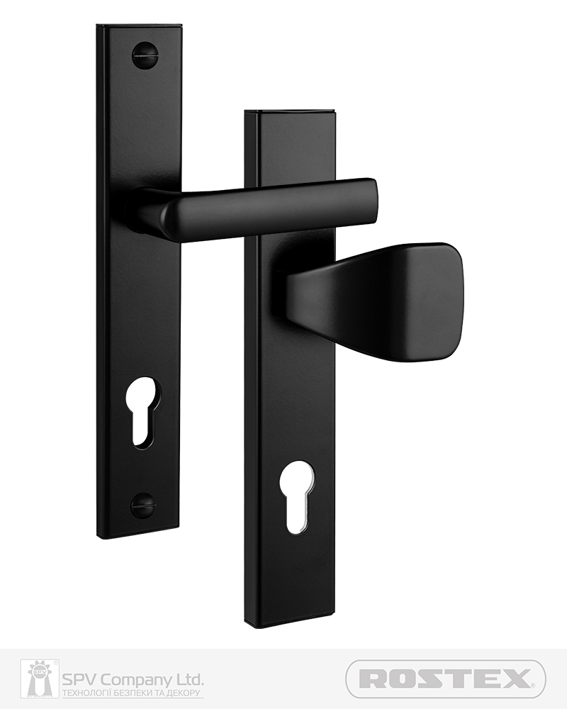 Фото Фурнітура захисна ROSTEX 802 R fix-mov PZ PLATE 85мм Фарба_чорна   38-55мм 3клас Hranate/804 BLACK_MAT Комплект в інтернет-магазині locksmaster.com.ua