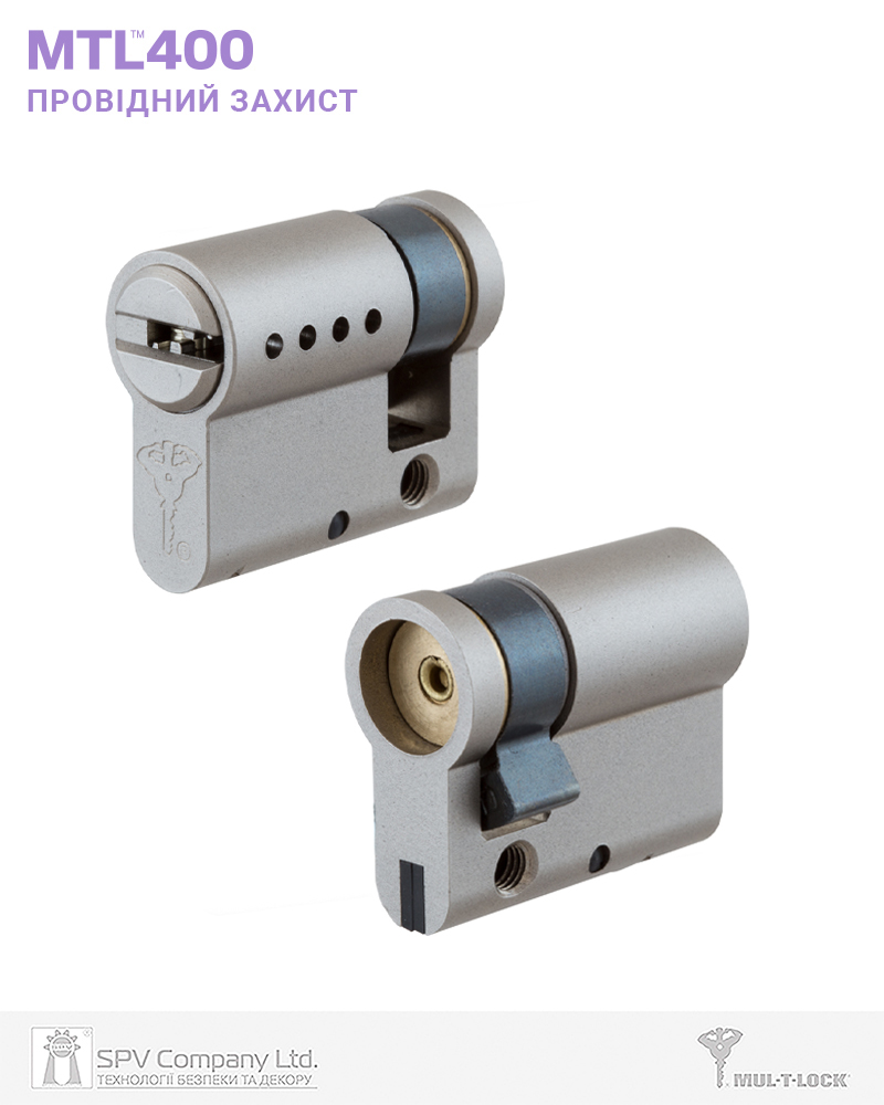 Фото Циліндр MUL-T-LOCK DIN_HALF_K XP   MTL400 40,5 NST 31x9,5   CAM30   3KEY DND3D_PURPLE_INS 4867 в інтернет-магазині locksmaster.com.ua