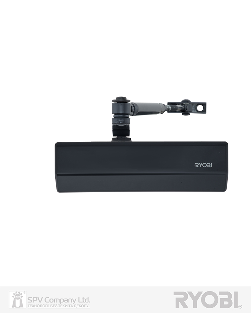 Фото Дотягувач накладний RYOBI 1500 D-1554 ANTHRACITE   STD_ARM EN_2/3/4 до_80кг 1100мм   FIRE осьового типу верхнього монтажу   в інтернет-магазині locksmaster.com.ua