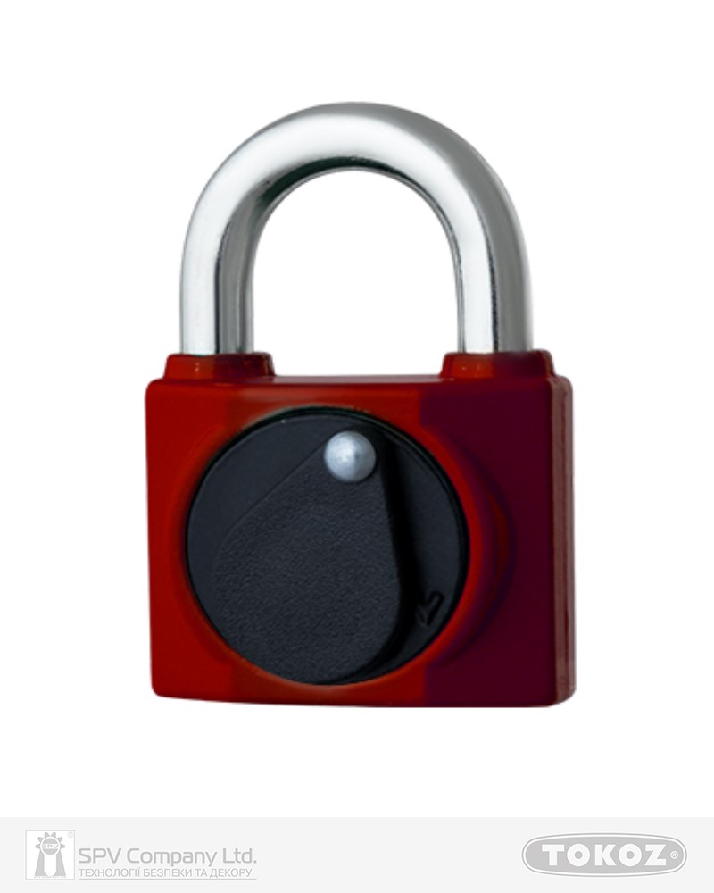 Фото Замок висячий TOKOZ 800/40L       2KEY TK2_M NR_shackle 23мм 7мм PB червоний в інтернет-магазині locksmaster.com.ua