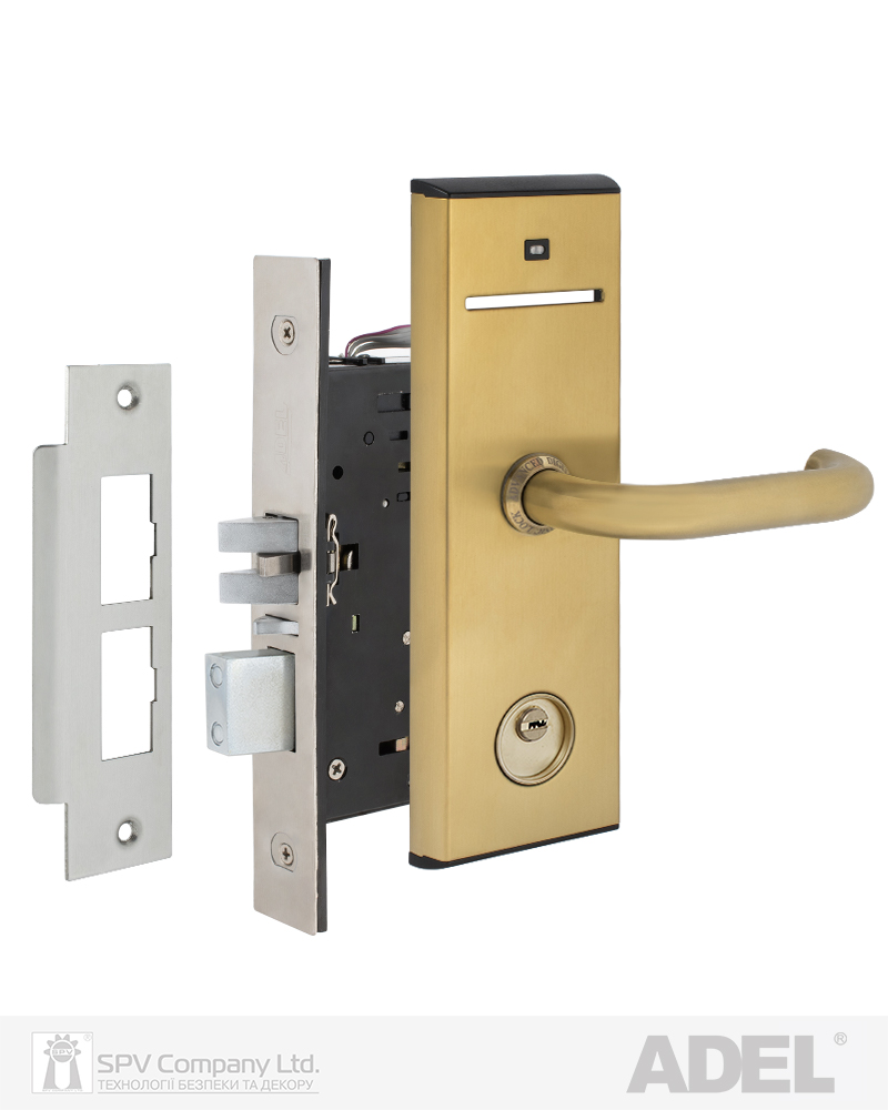 Фото Замок ADEL 737UIB1003-RR U-handle IC   латунь полірована         BRIGHT_BRASS_PVD RIGHT T-TYPE 38-55mm в інтернет-магазині locksmaster.com.ua