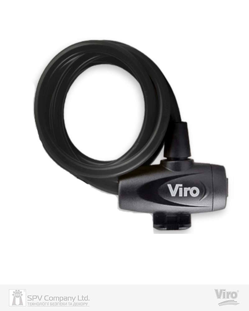 Фото Замок VIRO MOTO HAWAII BLACK з тросом 180 см   2KEY     в інтернет-магазині locksmaster.com.ua