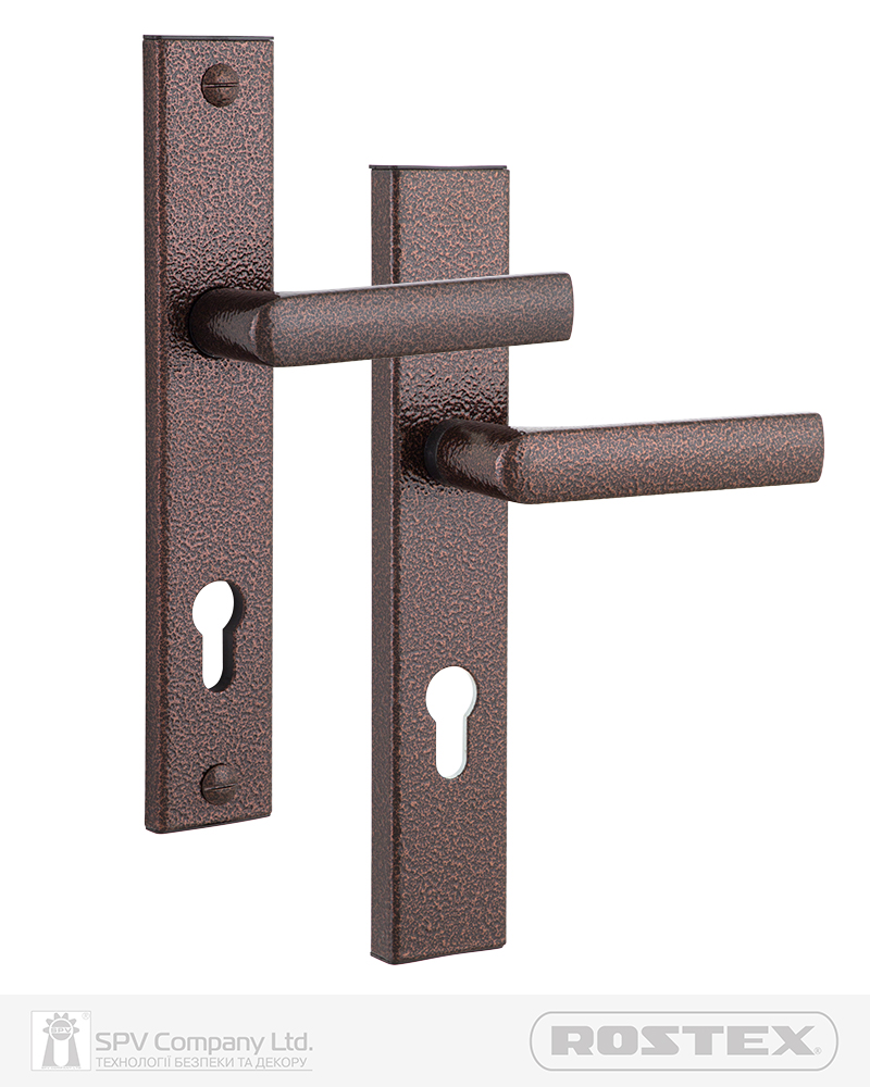 Фото Фурнітура захисна ROSTEX 807 R mov-mov PZ PLATE 90мм Фарба_коричнева_антік   38-55мм 3клас 804 BROWN Комплект в інтернет-магазині locksmaster.com.ua