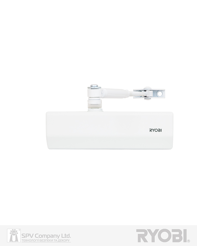 Фото Дотягувач накладний RYOBI 1500 D-1554 GLOSSY_WHITE   STD_ARM EN_2/3/4 до_80кг 1100мм   FIRE осьового типу верхнього монтажу   в інтернет-магазині locksmaster.com.ua