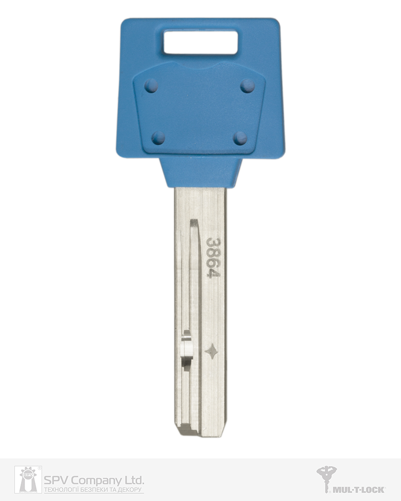 Фото Ключ MUL-T-LOCK MTL400 1KEY 3864 42,5мм HORIZONTAL   NSi 31мм     DND3D_BLUE_INS     в інтернет-магазині locksmaster.com.ua