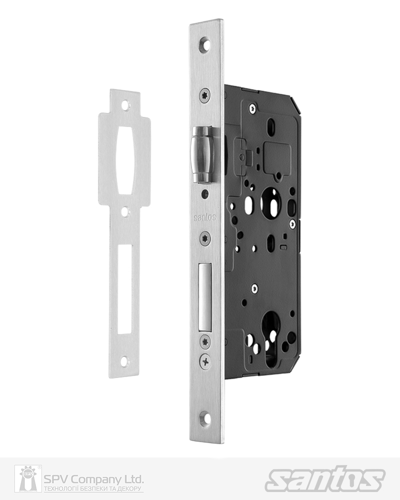 Фото Замок врізний SANTOS 1-WAY DIN 712 SS   UNIV BS50мм 72мм             with_roller SP в інтернет-магазині locksmaster.com.ua