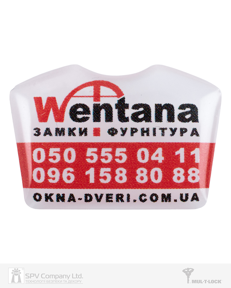 Фото Вставка-лого_кольорова ACRYL WENTANA WHITE об’ємна, самоклеюча в інтернет-магазині locksmaster.com.ua