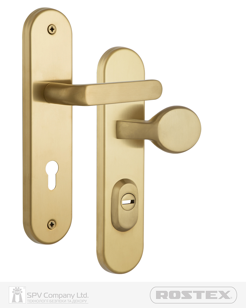 Фото Фурнітура захисна ROSTEX *SOLID-PRO F fix-mov DIN PLATE 90мм Нерж.сталь_мат_титан_PVD 13мм 38-52мм 3клас Slza/Solid NEREZ_MAT_TI Комплект в інтернет-магазині locksmaster.com.ua