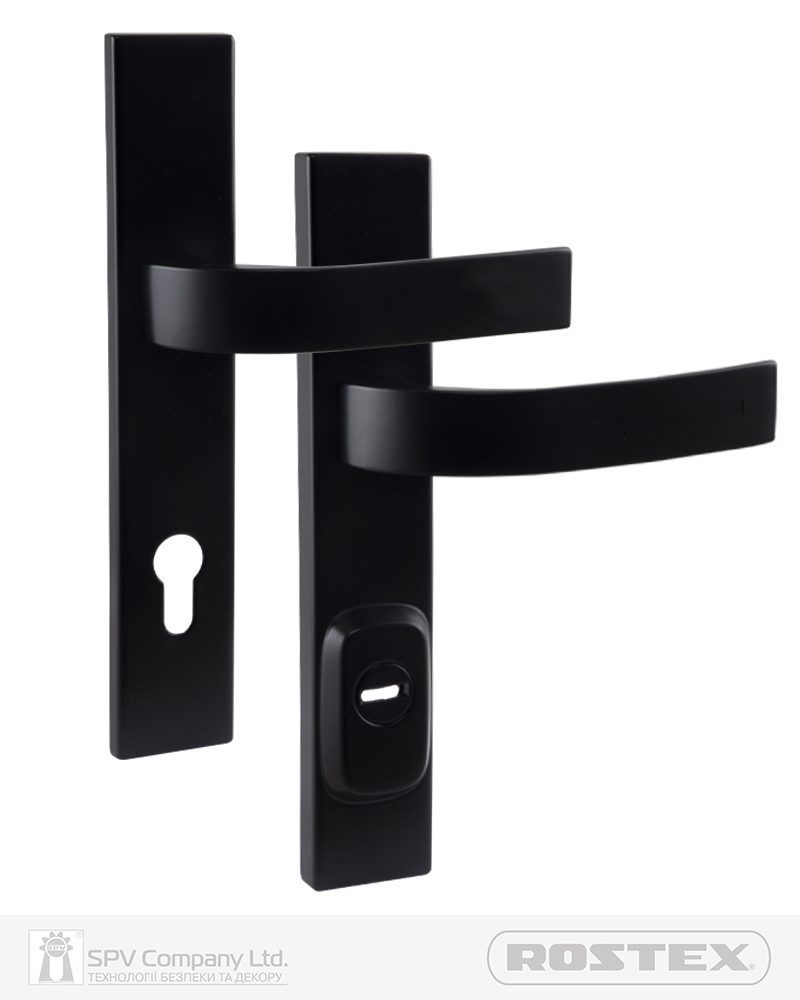 Фото Фурнітура захисна ROSTEX *RN1/RN4 RN mov-mov DIN PLATE 90мм Фарба_чорна   38-50мм 3клас Fondi BLACK_MAT Комплект в інтернет-магазині locksmaster.com.ua