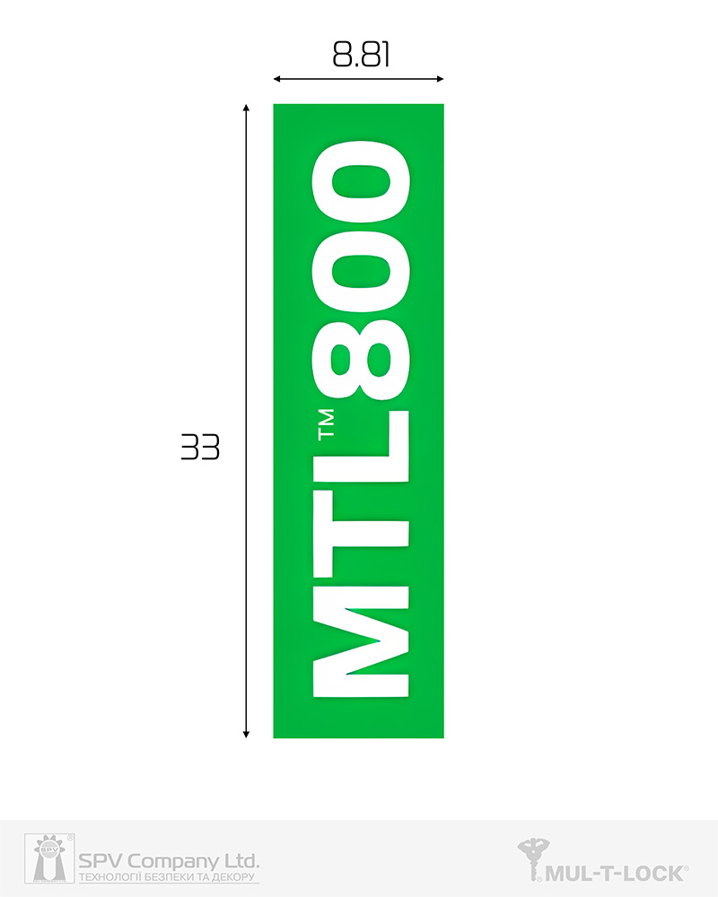 картинка Наліпка MUL-T-LOCK МTL800 8,81х33 мм  от магазина lock.ua