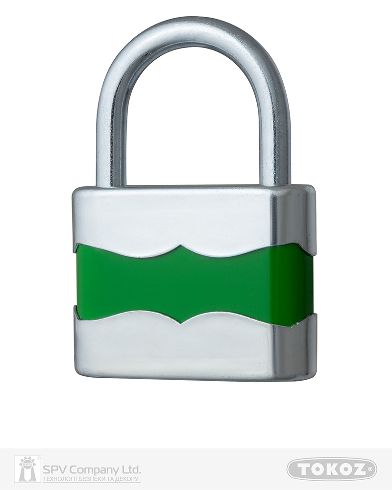 Фото Замок висячий TOKOZ DUPLO_45       2KEY TK3_M NR_shackle 25мм 5,6мм зелений в інтернет-магазині locksmaster.com.ua