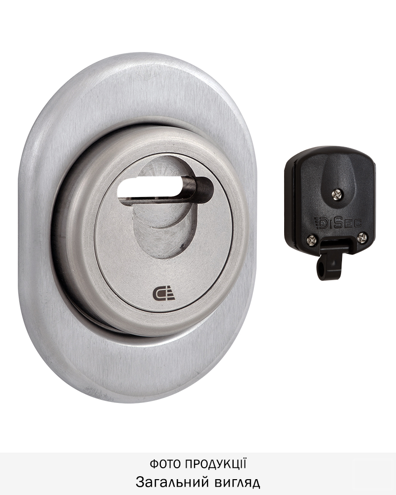 Фото Протектор DISEC MAGNETIC_3G   3GDM LEVER_KEY OVAL 15мм   Нерж.сталь_мат 3клас IT O/K KM0P3G Зовнішній в інтернет-магазині locksmaster.com.ua