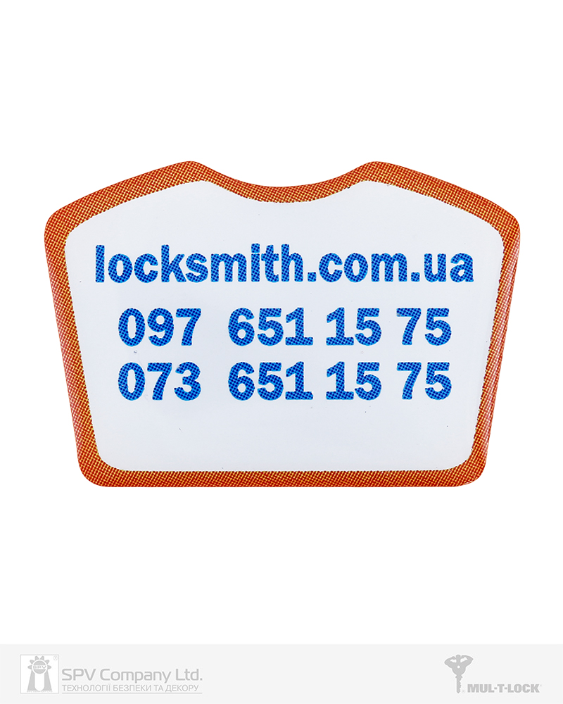 Фото Вставка-лого_кольорова ACRYL LOCKSMITH WHITE об’ємна, самоклеюча в інтернет-магазині locksmaster.com.ua