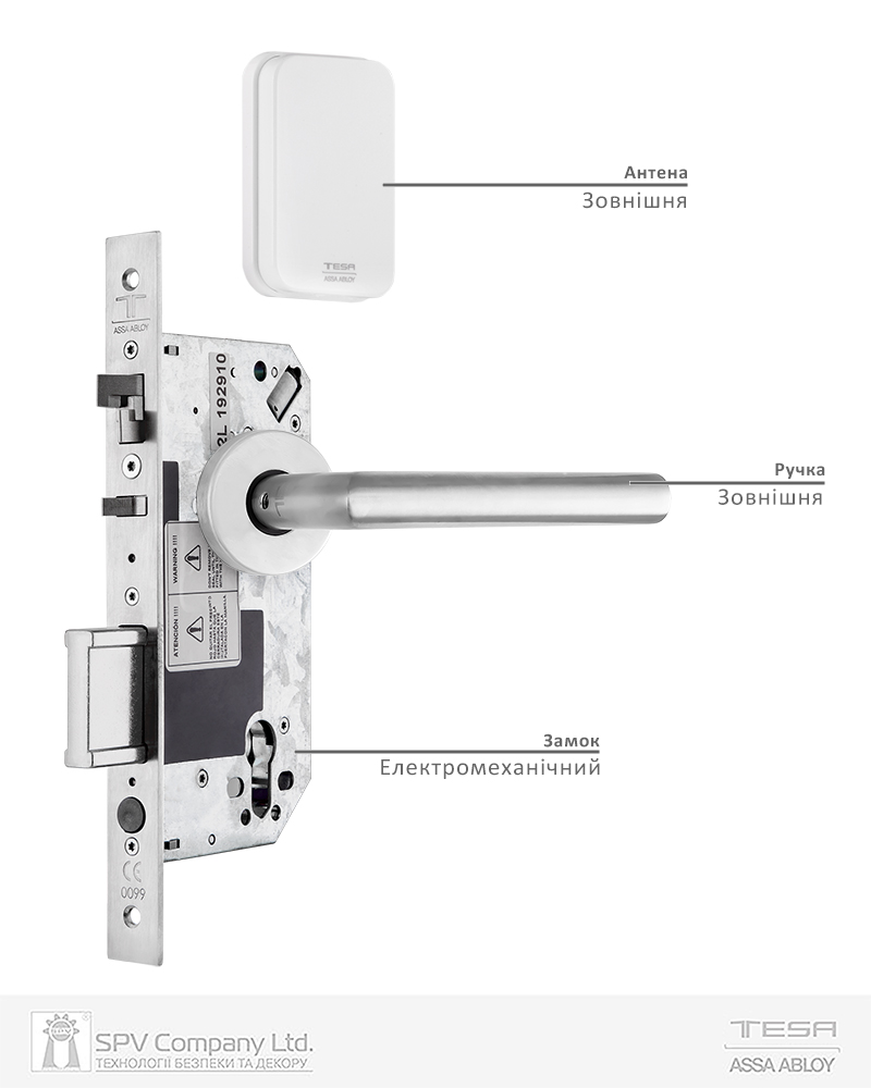 Фото Замок TESA I-VOLUTION   MIFARE WIRELESS+BLE білий P ADB-електромеханічний BS60мм 23 мм Squared WHITE UNIV EXT в інтернет-магазині locksmaster.com.ua