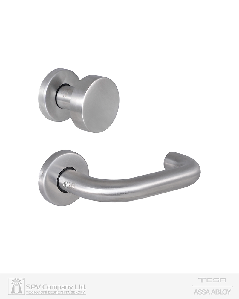 Фото Ручка дверна TESA SENA   ROUND fix-mov   Нерж.сталь_мат     накладне SENA NEREZ_MAT Traffic Комплект в інтернет-магазині locksmaster.com.ua