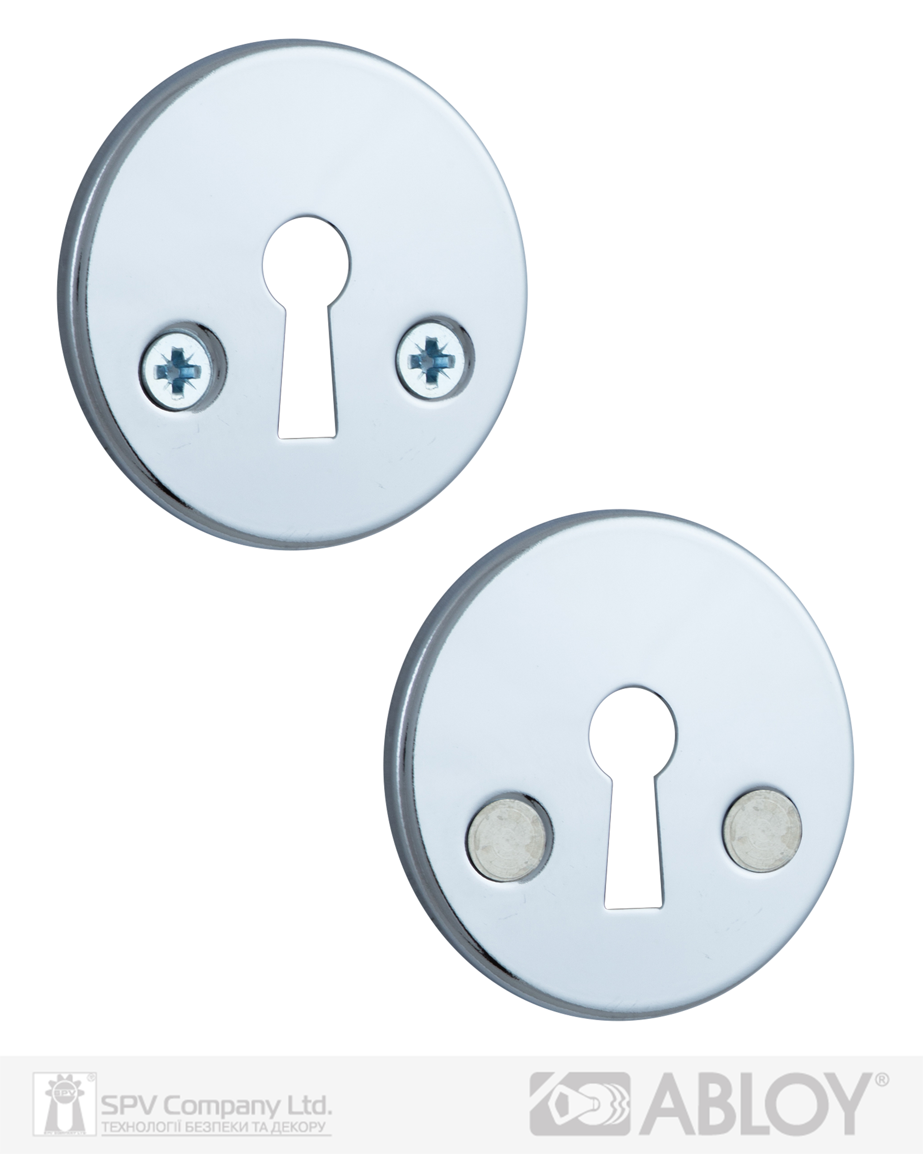 Фото Щиток ABLOY   LH001   A_FIN ROUND   Хром_полірований 40мм наскрізь   FE_CR Комплект в інтернет-магазині locksmaster.com.ua