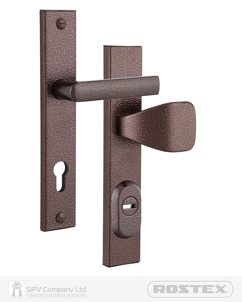 Фото Фурнітура захисна ROSTEX R1/R4 R fix-mov DIN PLATE 90мм Фарба_коричнева_антік 22мм 38-55мм 3клас Hranate/804 BROWN Комплект в інтернет-магазині locksmaster.com.ua