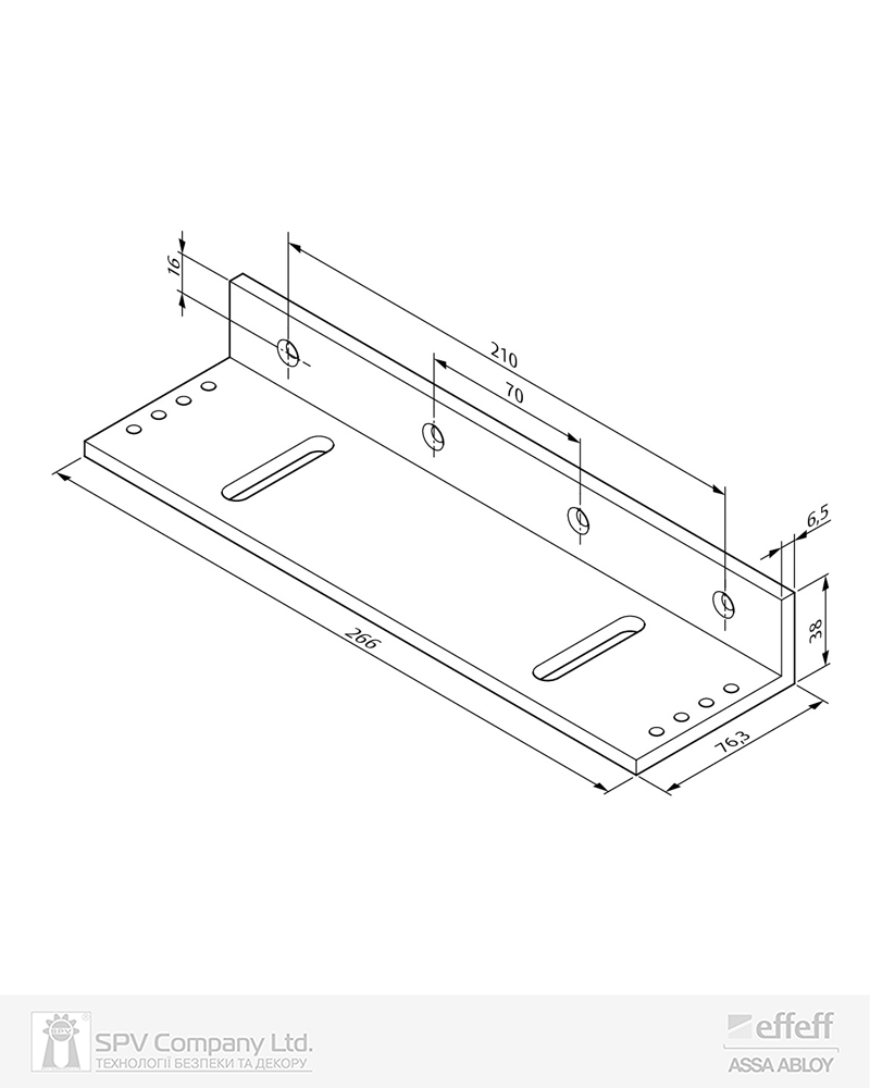Фото Монтажна пластина EFF EFF MAGAC-L-AL1200       для вузьких дверей до MAG-1200SM в інтернет-магазині locksmaster.com.ua