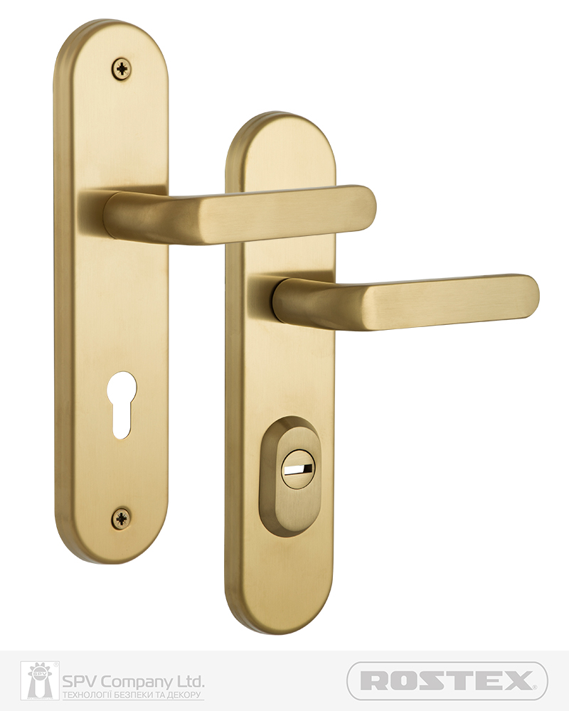 Фото Фурнітура захисна ROSTEX *SOLID-PRO+ F mov-mov DIN PLATE 85мм Нерж.сталь_мат_титан_PVD 13мм 56-70мм 4клас Solid NEREZ_MAT_TI Комплект в інтернет-магазині locksmaster.com.ua