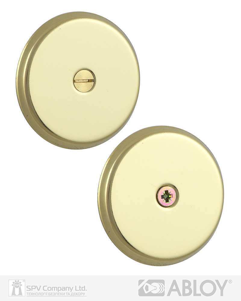 Фото Щиток ABLOY   027   P_FIN ROUND   Лак_золотистий   наскрізь   FE_KULA Комплект в інтернет-магазині locksmaster.com.ua