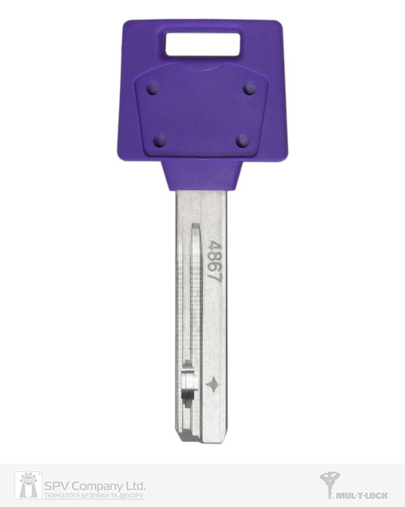 Фото Ключ MUL-T-LOCK MTL400 1KEY 4867 42,5мм HORIZONTAL   NSi 31мм     DND3D_PURPLE_INS     в інтернет-магазині locksmaster.com.ua