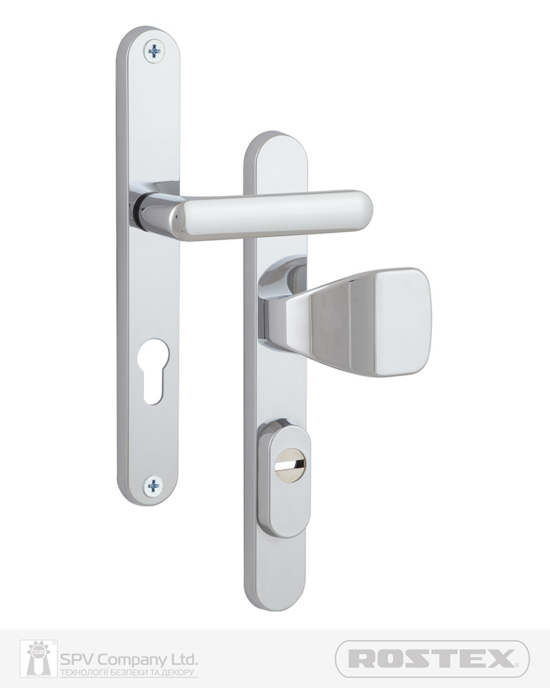 Фото Фурнітура захисна ROSTEX PROFILE_PRO Z fix-mov DIN PLATE 72мм Хром_полірований 19,5мм 40-45мм   Hranate/Exlcusive CR Комплект в інтернет-магазині locksmaster.com.ua