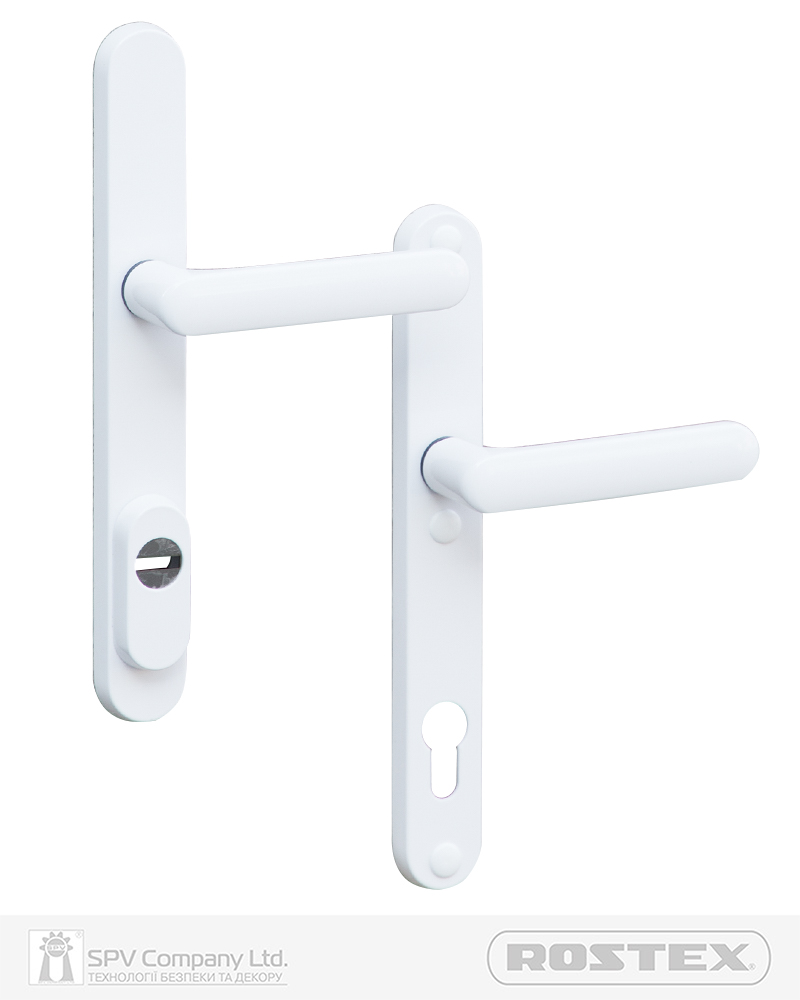 Фото Фурнітура захисна ROSTEX PROFILE_PRO Z mov-mov DIN PLATE 90мм Фарба_біла 19,5мм 40-45мм   Exlcusive WHITE Комплект в інтернет-магазині locksmaster.com.ua